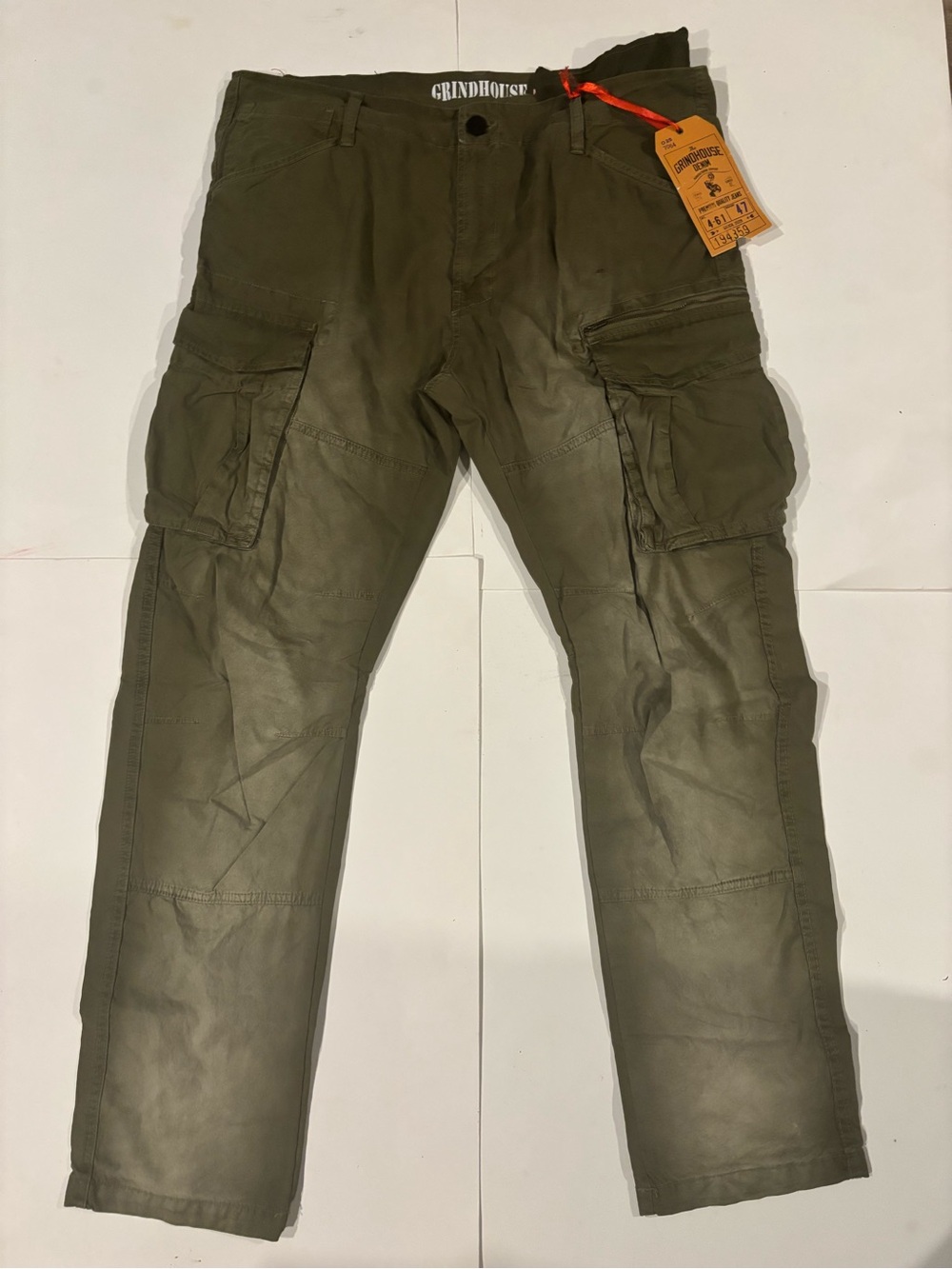 Size 40x32 - Grindhouse Denim Light Green Cargo Pants - 5HP25011